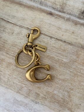 COACH Brass Signature 'C' Bag Charm